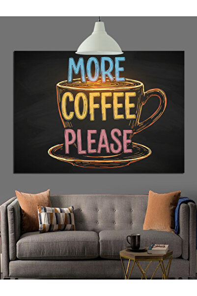 Artmeg Pânză decorativă cu text amuzant într-o ceașcă de cafea - Masă din lem...