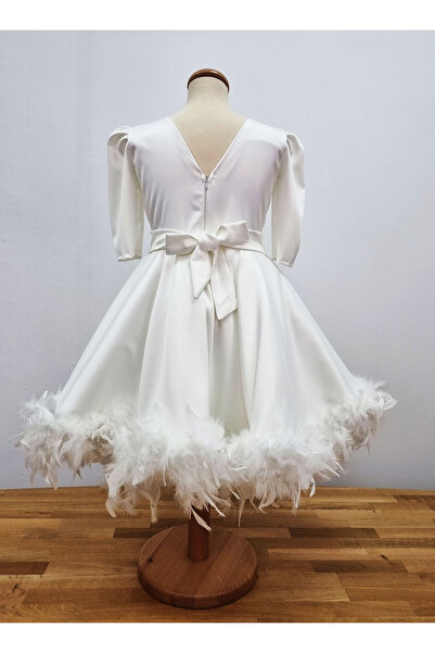 fantasialand Elegant Angel girls' feather dress, ivory