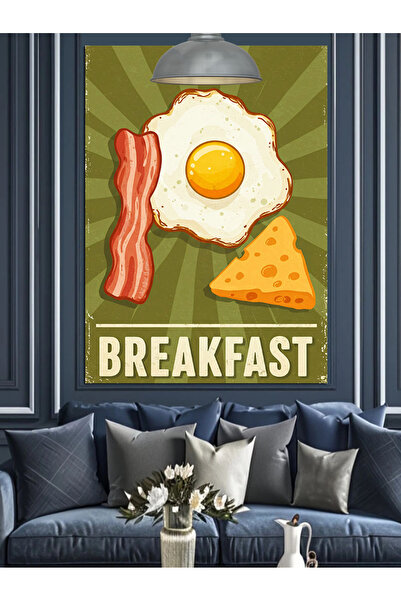 KanvasSepeti Ouă prăjite, brânză și pictură în ulei, texturată, de înaltă calitate, pictură pe pânză, 140 x 100 cm