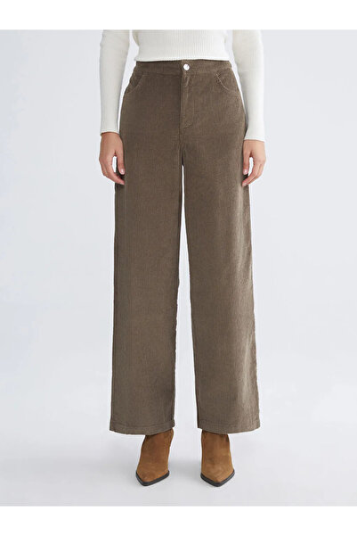LC Waikiki Beli Lastikli Kadife Kadın Pantolon