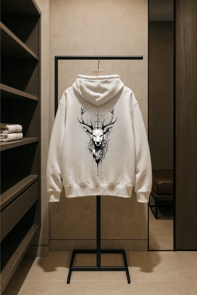 Infire clothing Deer Back Printed Hooded Sweatshirt
