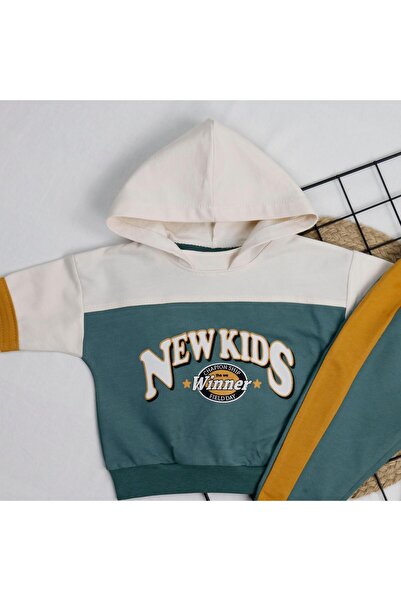 bebegci Hooded 2-Piece Baby Boy Set with Print Detail