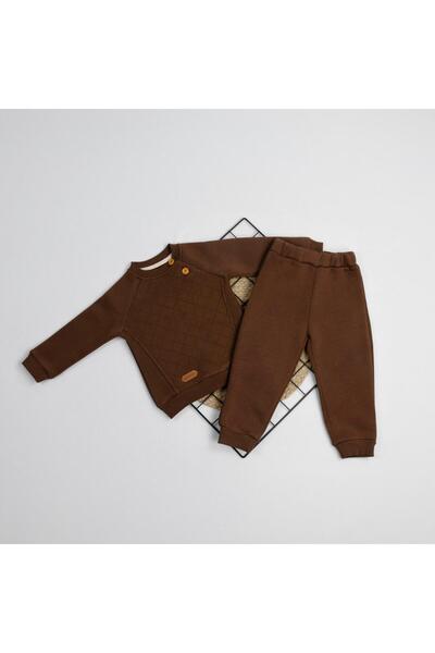 bebegci Quilted Detailed Buttoned 2-Piece Baby Boy Set