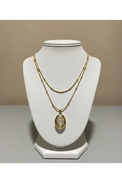 sparkandsoul Taş Detaylı Kapaklı Gold Madolyon Kolye