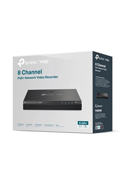 TP-LINK Nvr Poe Vigi 8 Canale 2008H-8Mp ; 93W, 8 Mp,2 Sata Interface, Max 20Tb, H.265+; Onvif, Etecè