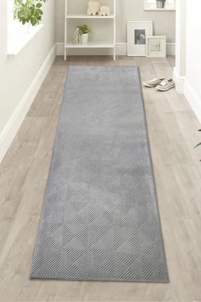 Dinarsu Costa L Desen Gri Kaymaz, Modern, Şık Dokuma Halı (Özel Ölçü)