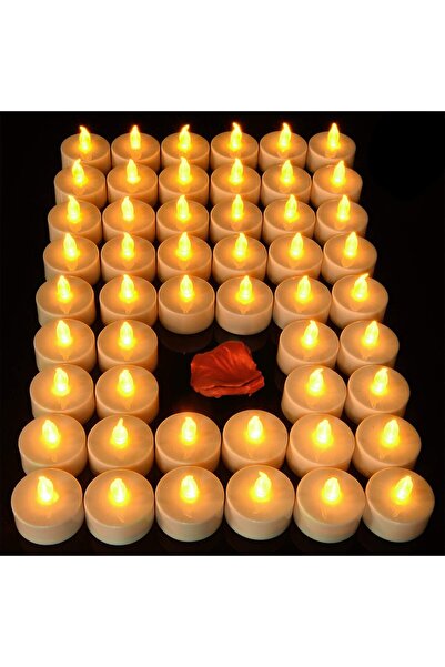 007 شموع شاي صغيرة بيضاء بدون لهب من باندينغ، عبوة من 40 شمعة (مع بطاريات)