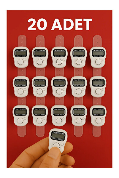 LookBuyTake 20 Pcs White – Digital Finger Ring Prayer Beads, Prayer Zikir Counter