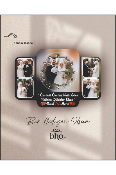 BİRHEDİYENOLSUN Kişiye Özel Duvar Saati