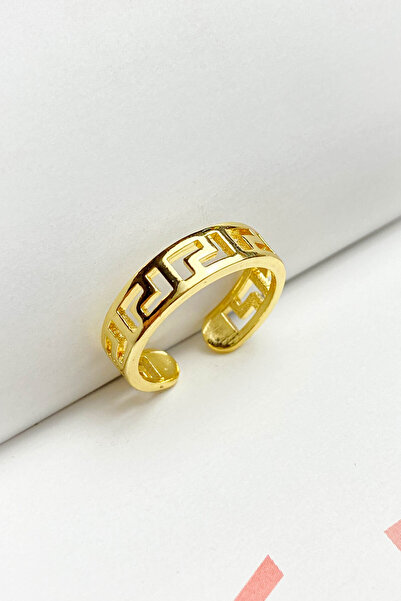 roshel Steel Ring Maze Gold Silver