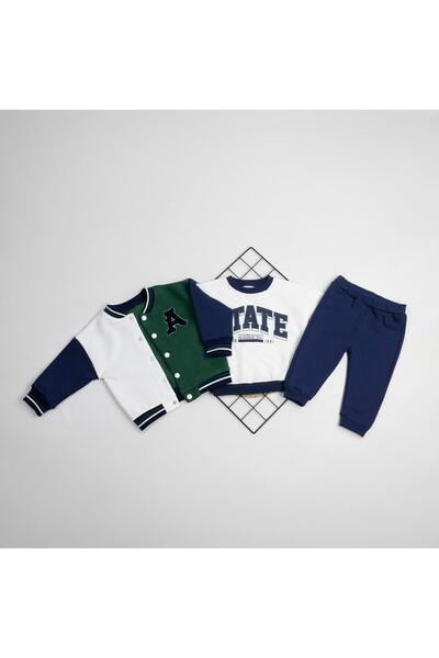 bebegci College Mont Sweatli 3-Piece Baby Boy Set