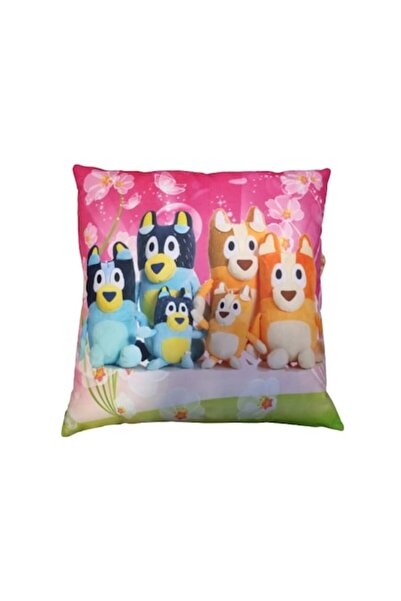 Apawwa Pernă personalizată pentru copii, familia Bluey și Bingo, roșie, 40 x ...