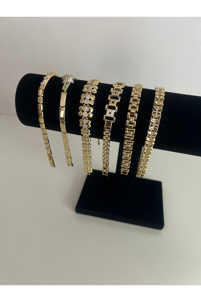 BusradanDesign سلسلة خاصة من أساور شوبينغ مع حجر الزركون مقاس 19 سم (قطعة واحدة)