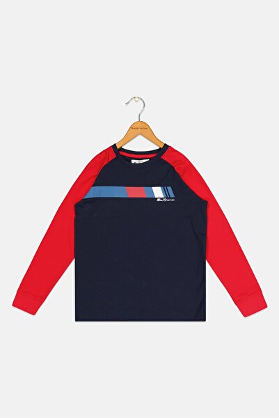 Ben Sherman Kids Boy Crew Neck Brand Logo Long Sleeve T-Shirt, Multicolor