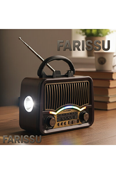 farissu BK-7082BTS Solar Şarjlı Retro Tasarım Radyo - Bluetooth, USB/TF Kart ...