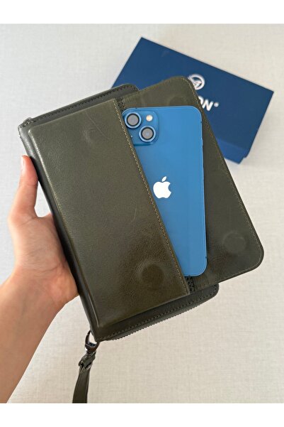 DERKON Luxury Genuine Leather Handheld Wallet with Phone Compartment Niko Model