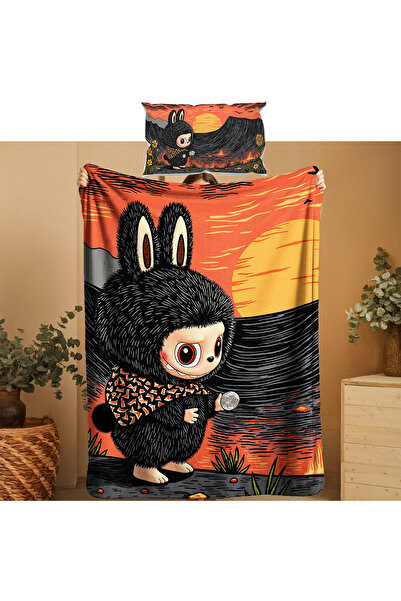 ACONCEPT Labubu Temali Duck Children's Welsoft Soft Blanket & Pillowcase Slee...