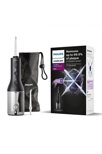 Philips Sonicare Irigator Bucal Fără Fir 3000 QuadStream HX3826/33, Negru