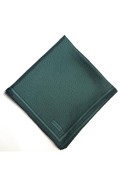 Vakko Tivil Monogram Silk Scarf 41408-Emerald Green