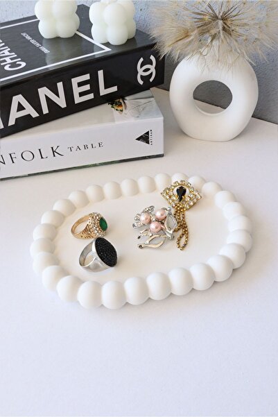 Elif Hobi Stone Powder Mold – Oval Bubble Decorative Plate – Silicone Mold