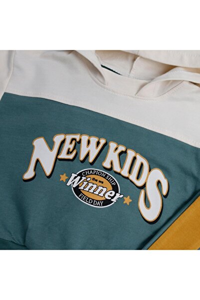 bebegci Hooded 2-Piece Baby Boy Set with Print Detail