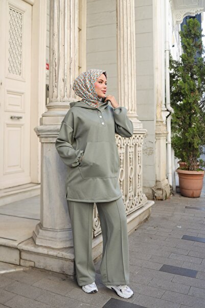 By Pommes Life Women's Hooded Piece Hijab Set with Snap Fasteners