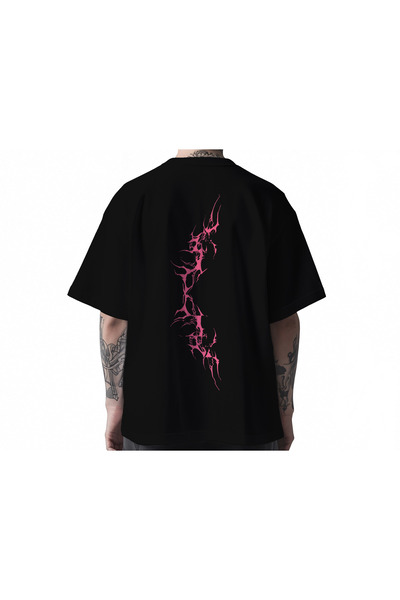 Koi Art Design Pink Lightning / Tricou Unisex Supradimensionat / 95% Bumbac C...