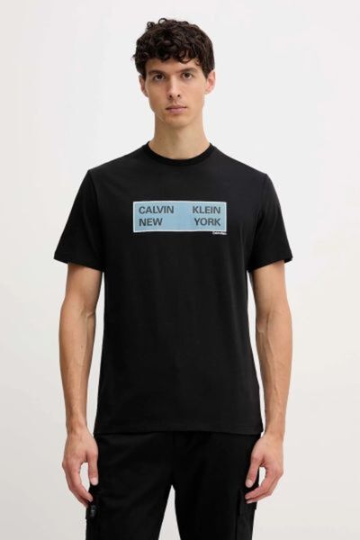 Calvin Klein Ανδρικό Κοντομάνικο T-Shirt με Γραφικό Σχέδιο, Στρογγυλή Λαιμόκο...