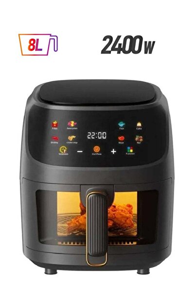 Silver Crest Multifunctional 8L Touch Screen 360° Hot Air Fryer - Black 2400W
