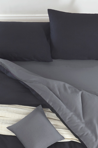 Comfort Craft Set de lenjerie de pat dublu cu vopsea afumată neagră Mix