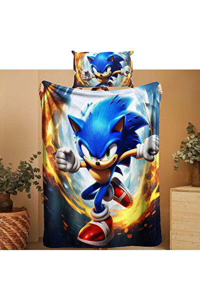 ACONCEPT Sonic Themed Baby Children's Welsoft Soft Blanket & Pillowcase Sleep...