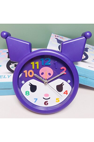 Livava Alarmlı Kuromi Masa Saati, Mor, 18x15