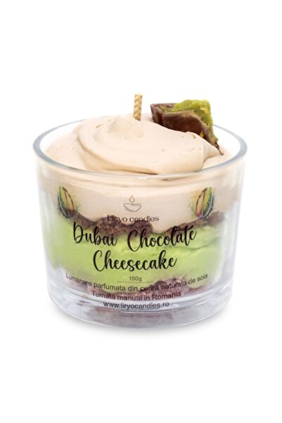 Liryo Candles 100% Soy Wax Scented Candle, Liryo Candles, 150g - Dubai Chocolate Cheesecake