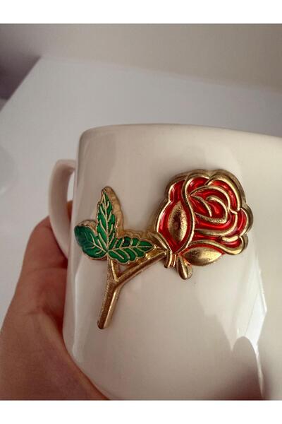 Bumelo Ceramic Hand-Painted Coffee Cup Mug Cup Floral Rose