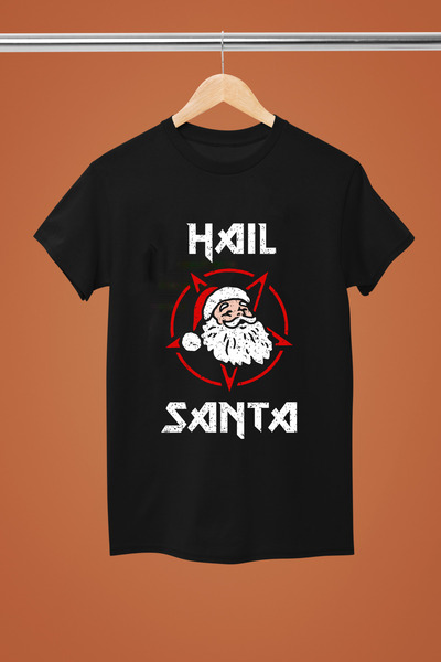 MAGORS تيشيرت روك قطني مطبوع عليه عيد الميلاد نويل بأكمام قصيرة وقصة عادية