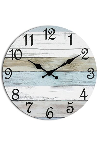 007 ساعة حائط CHYLIN - ديكور ساحلي ريفي صامت يعمل بالبطارية (10 بوصات)، تناظر...