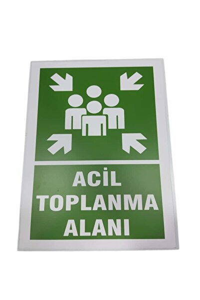 HiperAD Reklam Acil Toplanma Alanı Levhası - 30x40 cm Metal kompozit Malzeme | Yeşil Beyaz Uyarı Tabelası