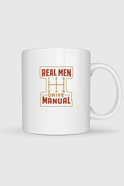 Bahriyeli Collection Real Men Use Manual Cars Designed Mug Cup