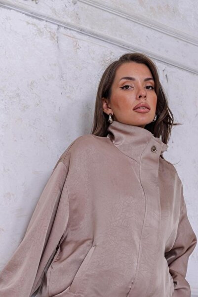 Suziş Satin Lining Bomber Jacket and Palazzo Model Pants Set Key36800