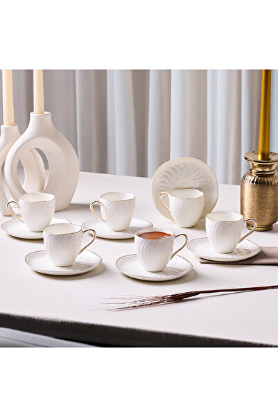 Aryıldız Serena Gold 12 Parça 6 Kişilik Kahve Fincan Takımı 90 ml