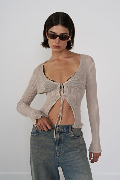 Beyyoglu Bağlama Detaylı Triko Bluz