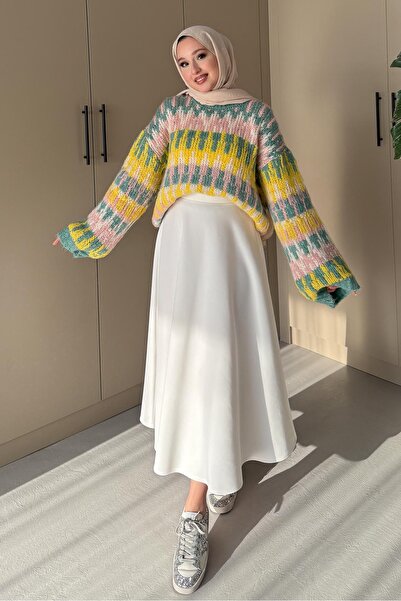 Rimel Moda Selanik Triko Tunik Sarı