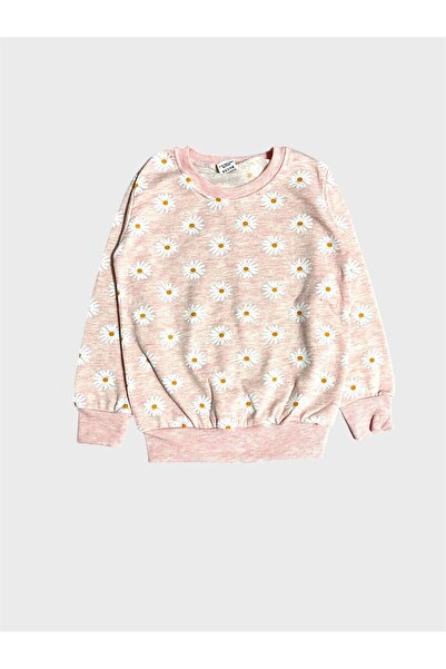 ALİŞ KİDS Girl's Cotton Fleece-Lined Pieces Daisy Patterned Long Sleeve Winter Pajama Set