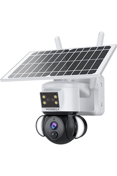 Genrics INQMEGA Solar Security Camera Tuya Smart 3MP WiFi 360° Solar Powered Floodlight Camera