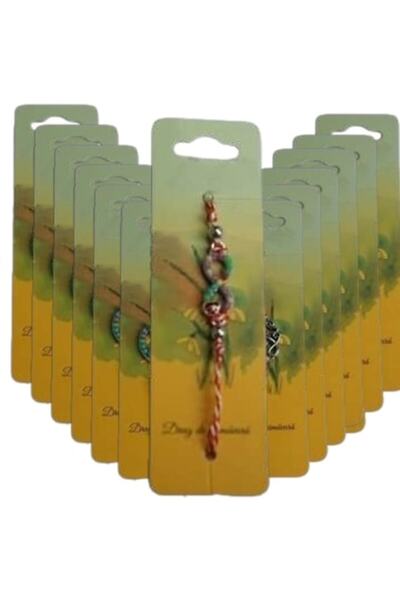 GOLD MARKET Set of 10 Martisoare (traditional bracelets) with red-white cord and pendant - Infinity model