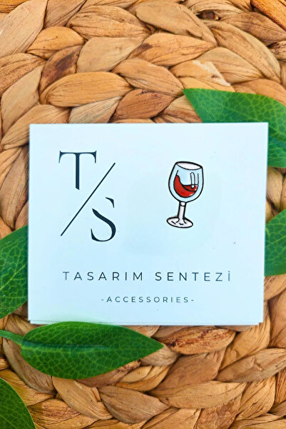 Tasarım Sentezi Rozet Metal Broş Mini Şarap Kadehi Bardak Bar Barmen Barmaid ...