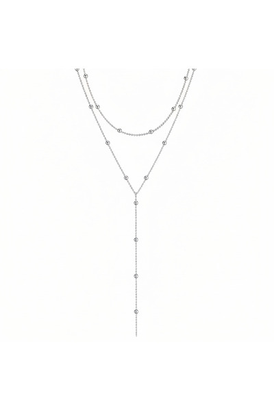 Eylülün Takısı Women's Silver Color Y Necklace