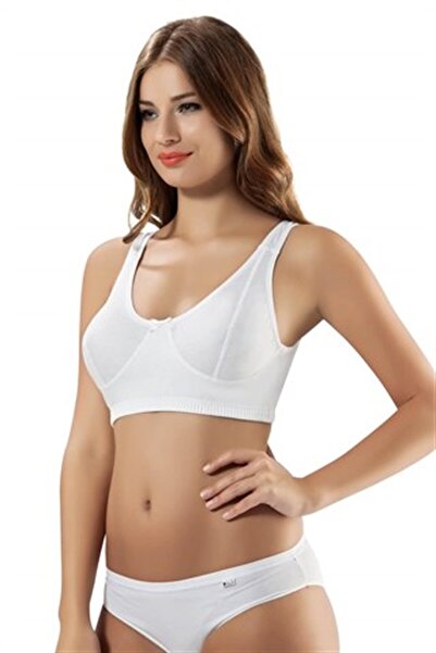 OBJE White Combed Cotton Madonna Bra