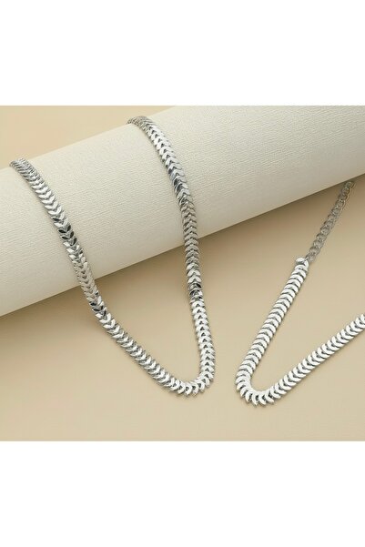 Eylülün Takısı Women's Silver Color Necklace and Bracelet Set