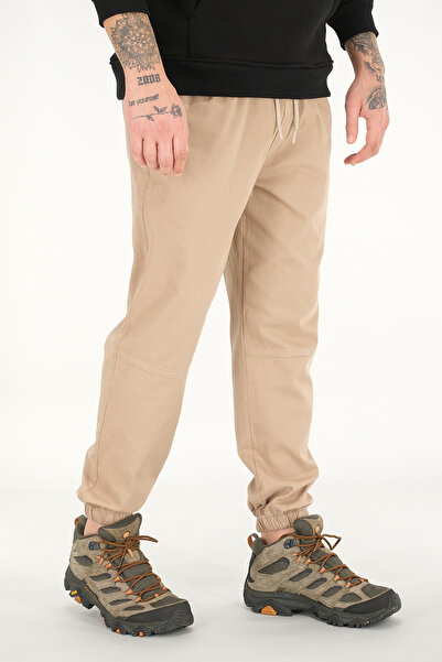 Souris Ανδρικό παντελόνι Jogger Mink Άνετο βαμβακερό ελαστικό παντελόνι με κορδόνι